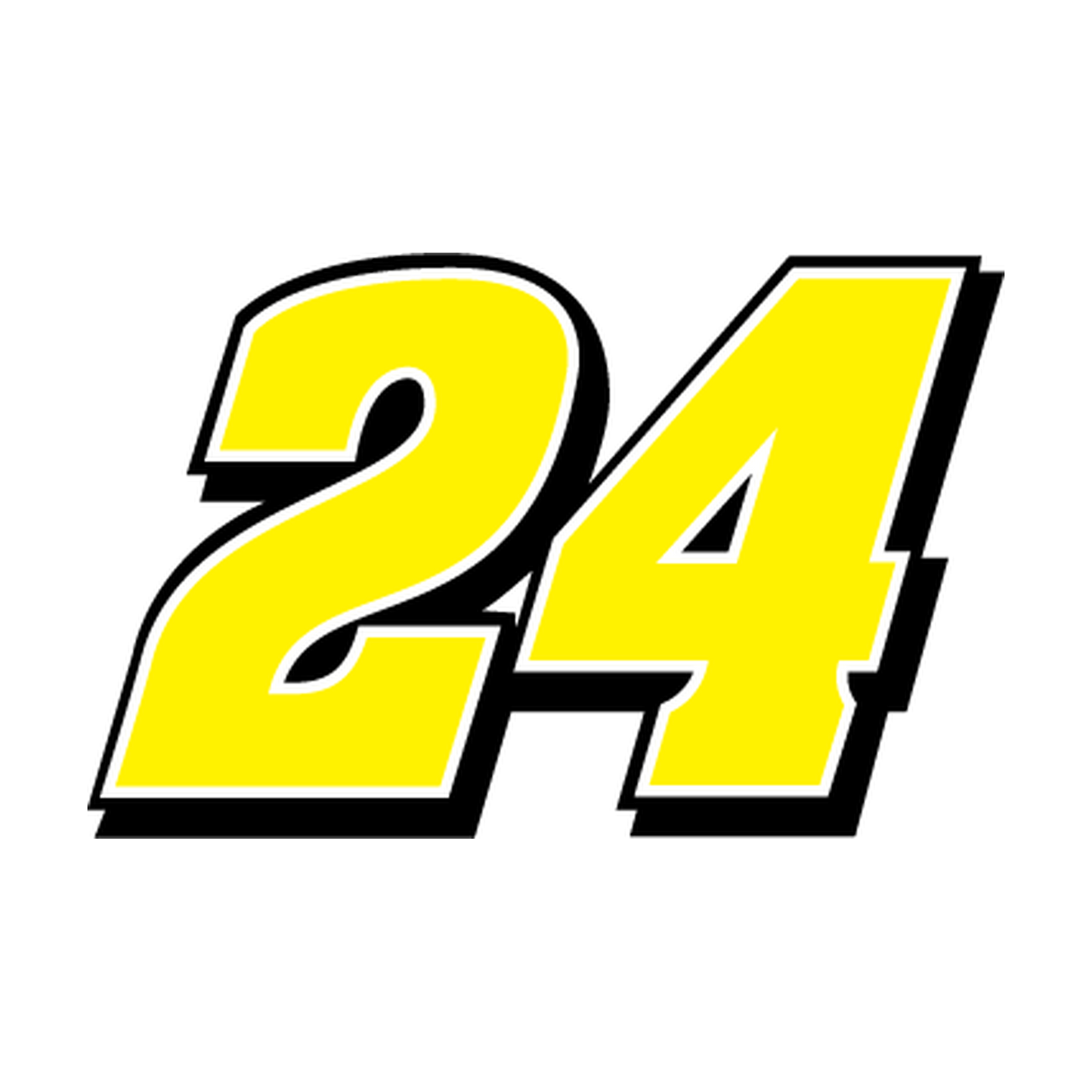 Racing Number 24 — Yellow, White & Black Printed decal artwork