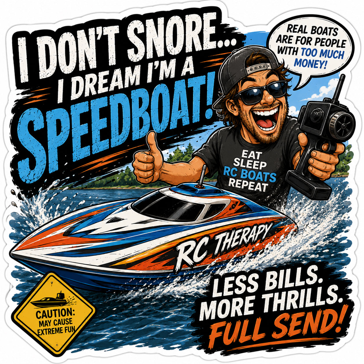 Rc Boat Therapy Hard Hat Decal 2pk