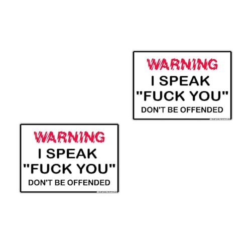 2pk Warning I Speak F**k You Don't Be Offended Sticker Decal