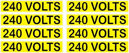 Conduit Line Marker Sticker Decal 8PK Yellow Black Electrical Warning Labels 3.750" x 0.750" (240 Volts)