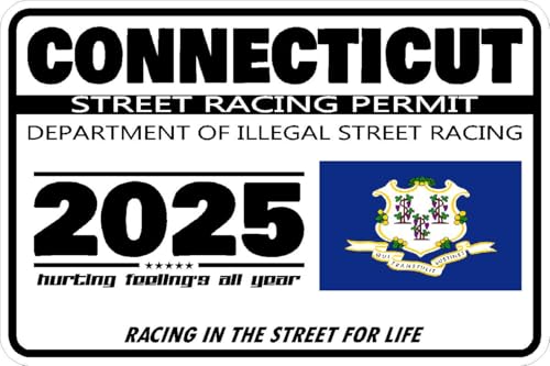 Connecticut Street Racing Permit Sticker Decal