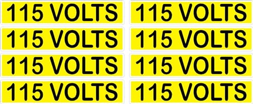 Conduit Line Marker Sticker Decal 8PK Yellow Black Electrical Warning Labels 3.750" x 0.750" (115 Volts)
