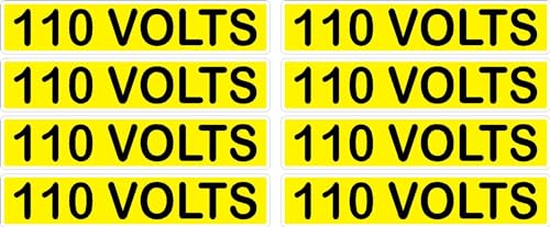 Conduit Line Marker Sticker Decal 8PK Yellow Black Electrical Warning Labels 3.750" x 0.750" (110 Volts)