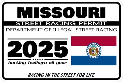 Missouri Street Racing Permit Sticker Decal