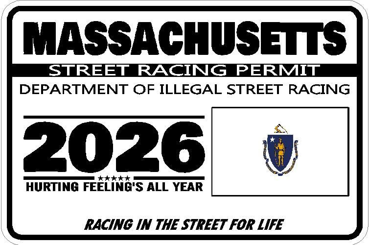 Massachusetts Street Racing Permit Sticker Decal