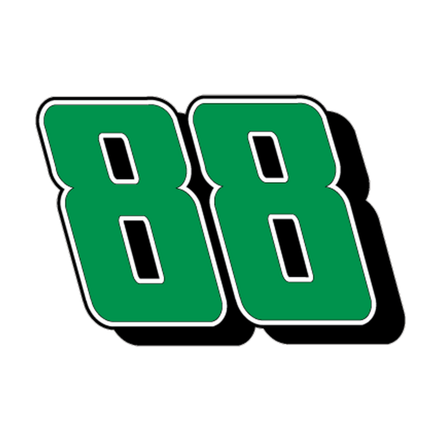Racing Number 88 — Green, White & Black Printed decal artwork