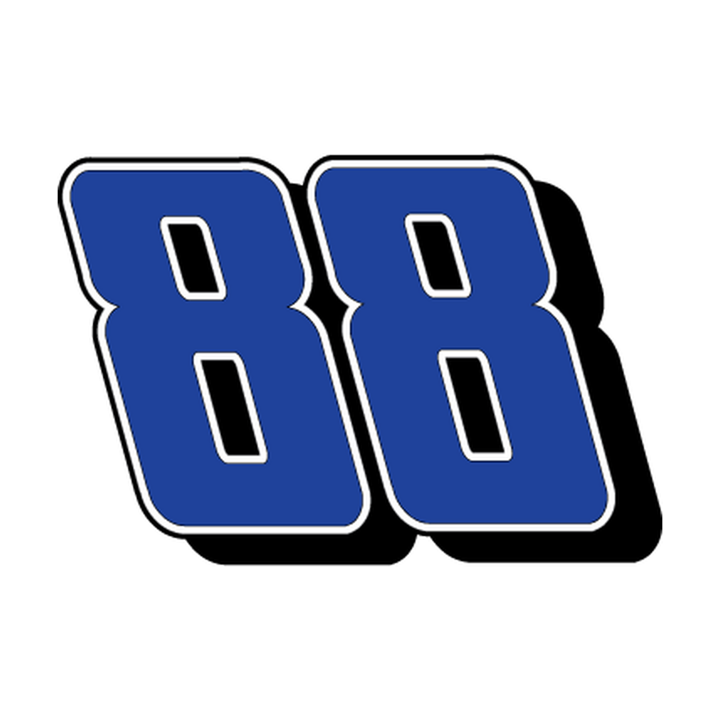 Racing Number 88 — Blue, White & Black Printed decal artwork