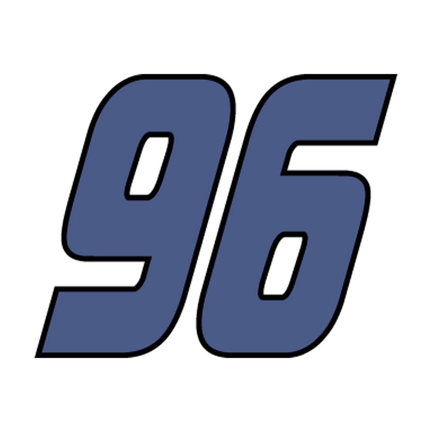 Racing Number 96 — Slate Blue & Black Printed decal artwork