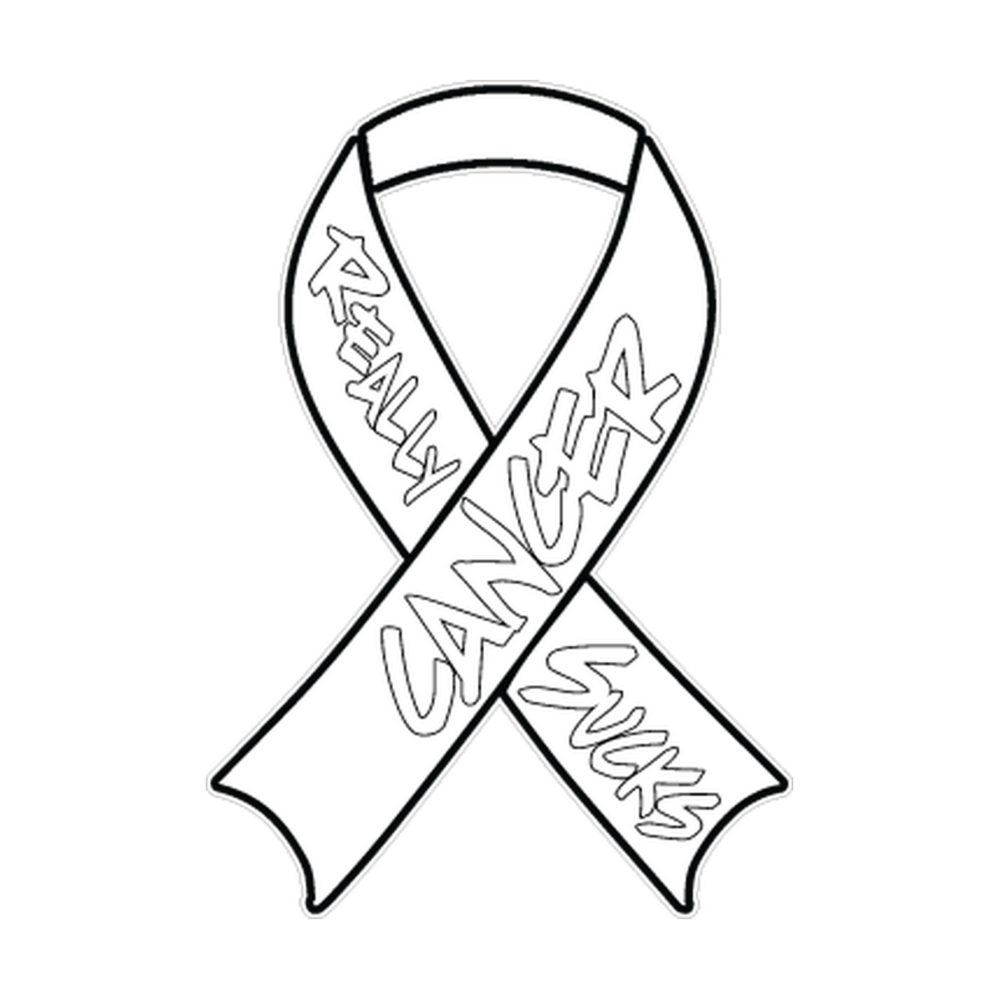 Black and White Cancer Really Sucks Ribbon Decal product image