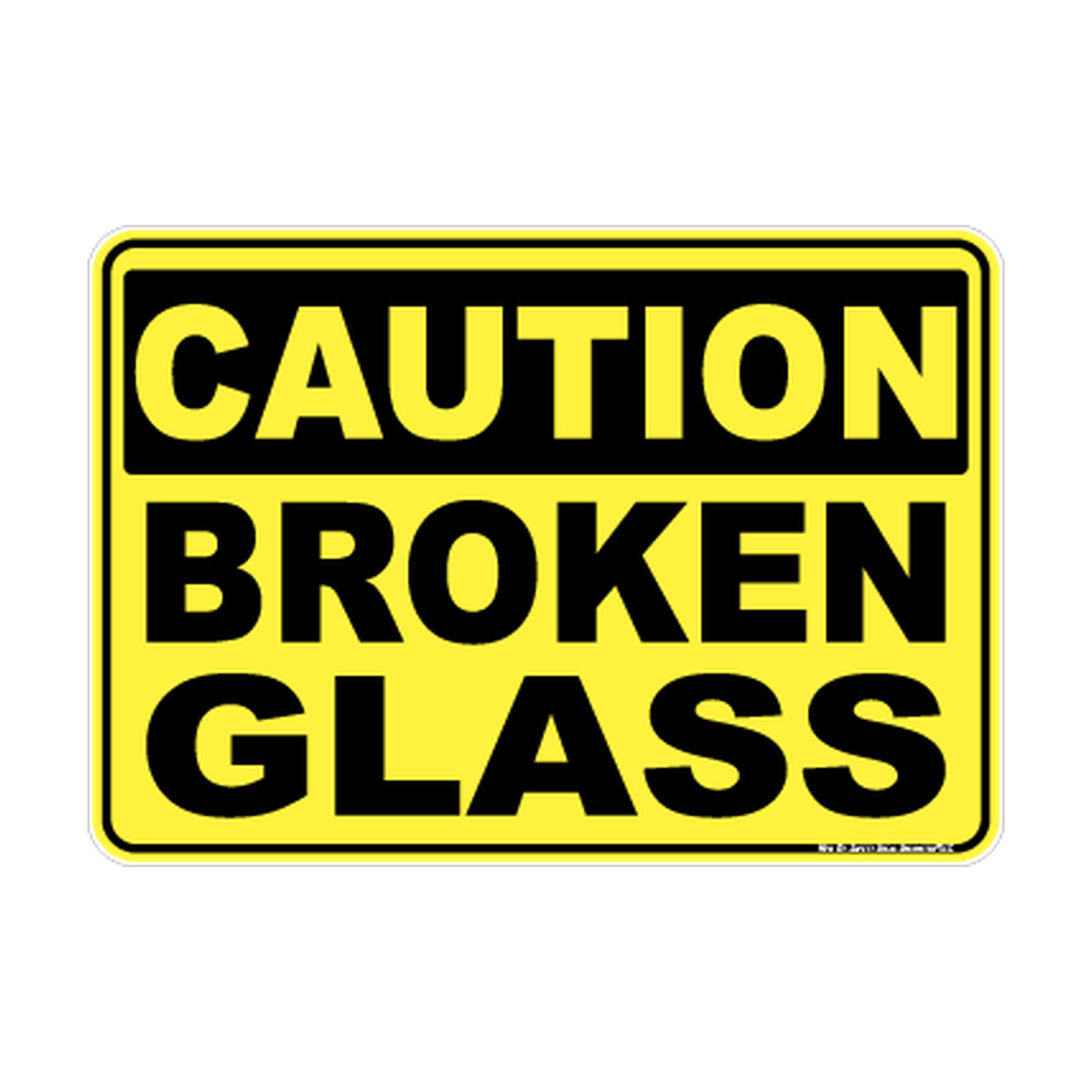 Caution Broken Glass Safety Sticker Decal