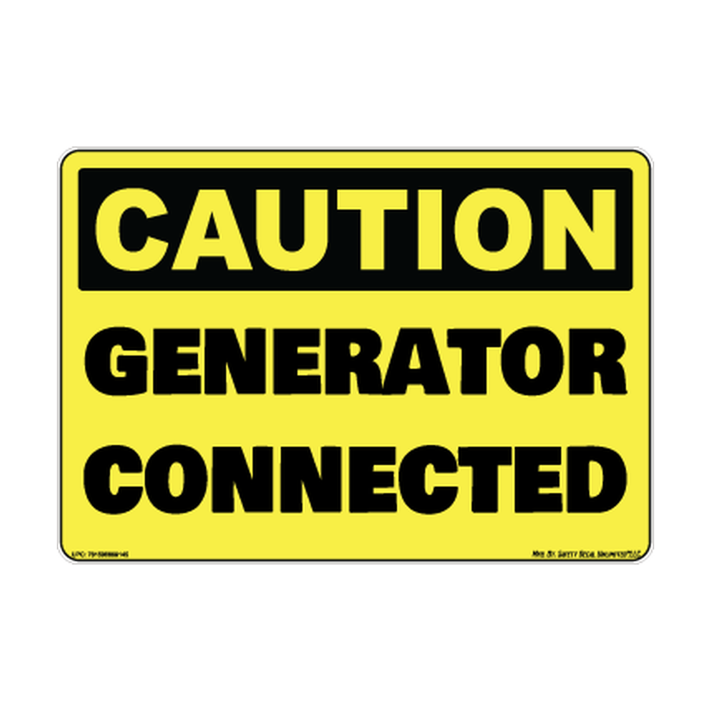 Caution Generator Connected Safety Sticker Decal