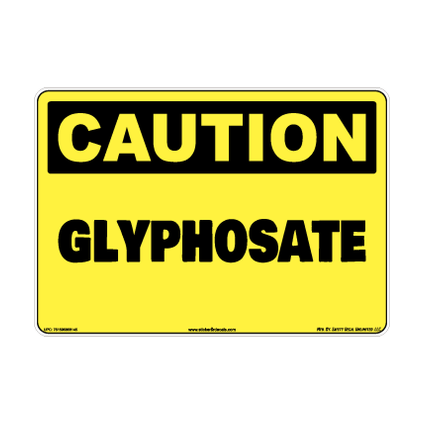 Caution Glyphosate Safety Sticker Decal