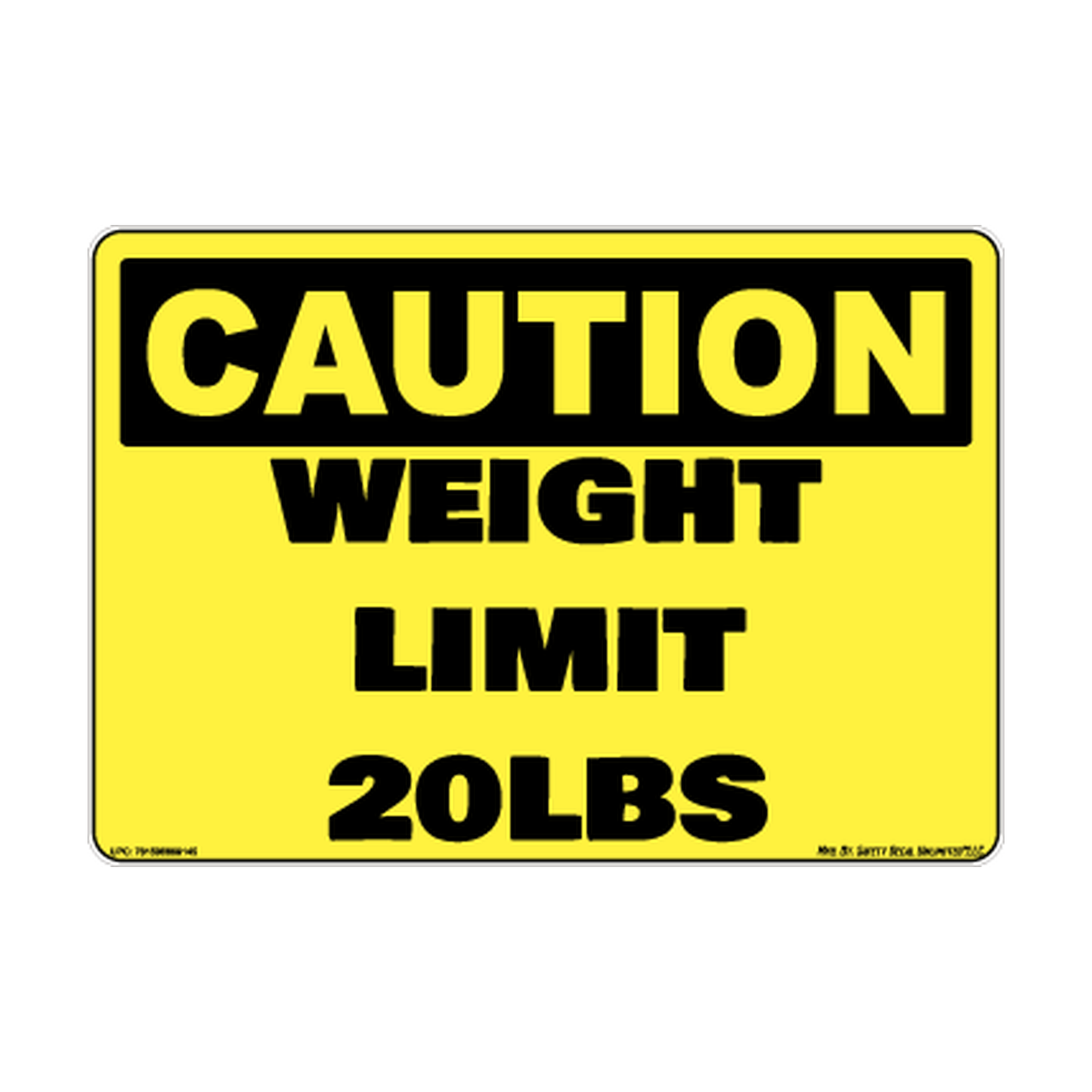 Caution Weight Limit 20lbs Safety Sticker Decal
