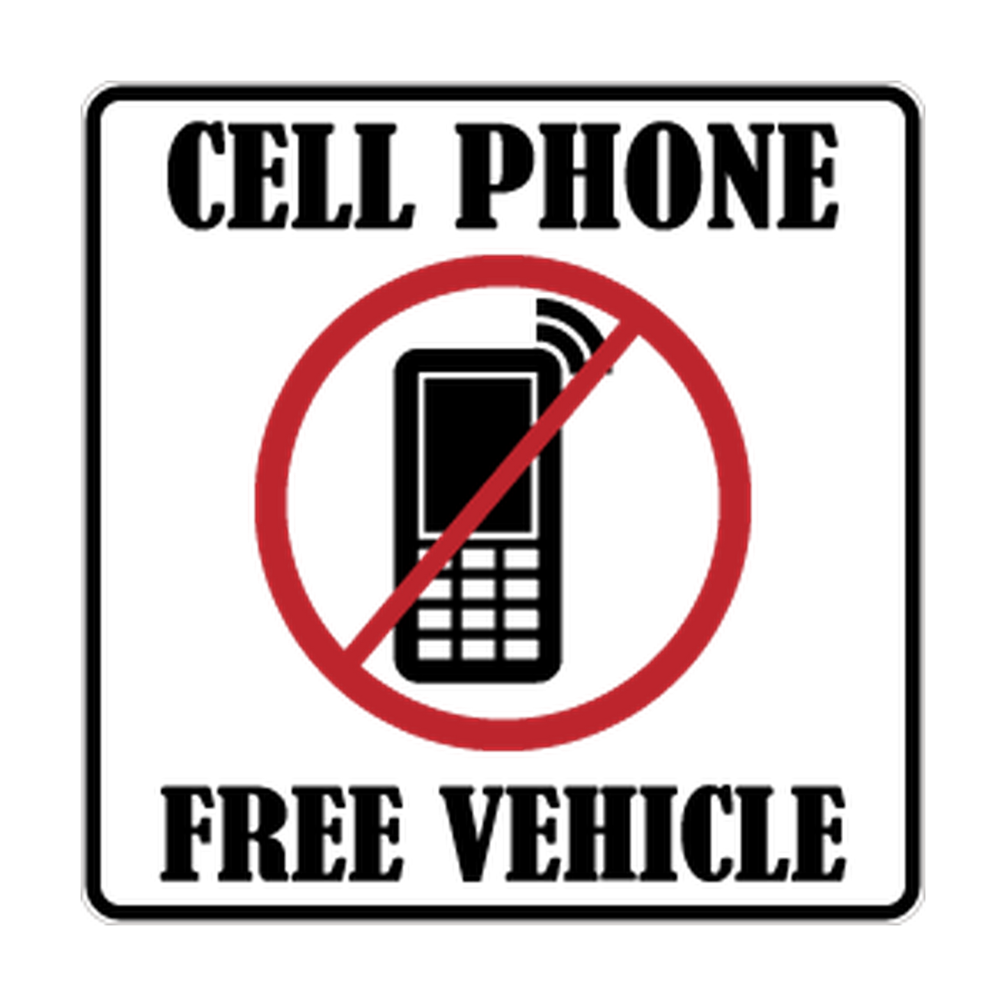 Cell Phone Free Vehicle printed safety decal artwork