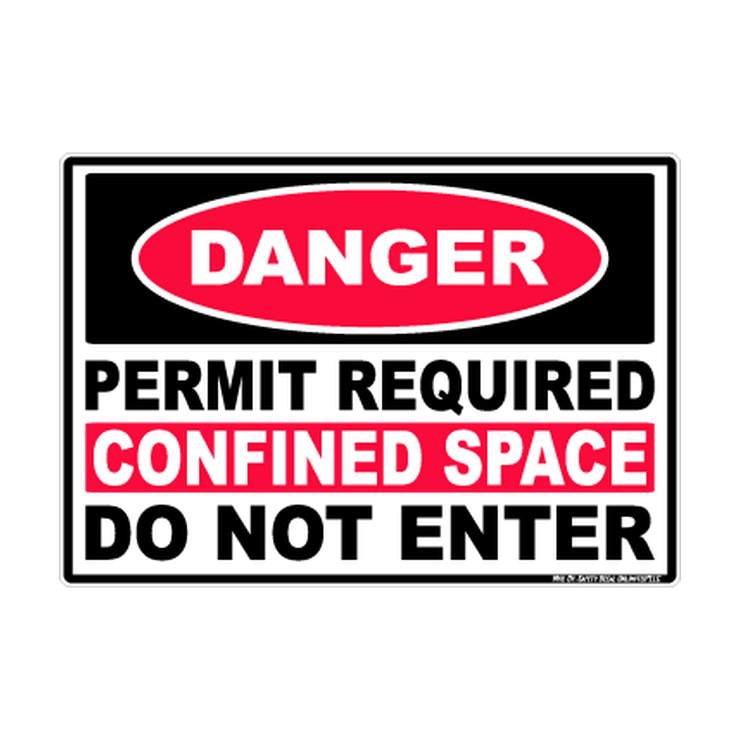 Danger Permit-Required Confined Space — Do Not Enter printed safety decal artwork