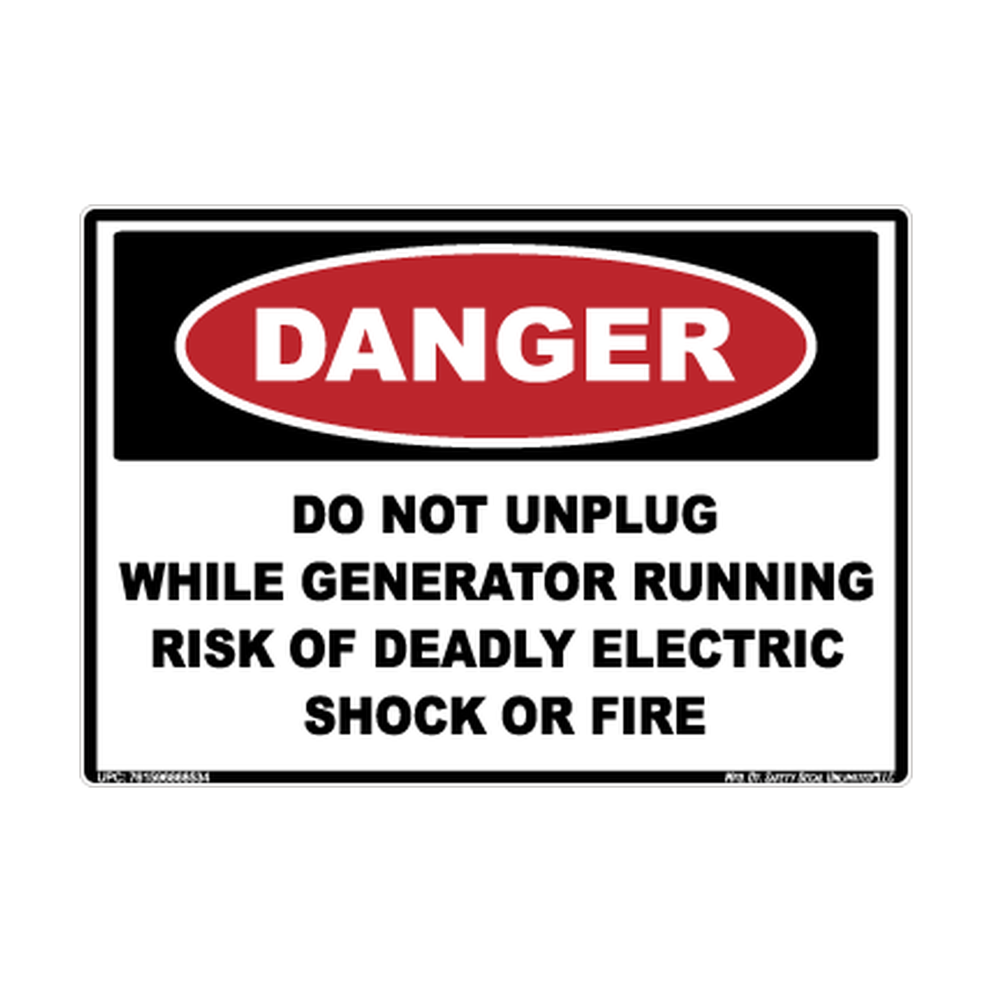 Danger Do Not Unplug While Generator Running Risk Of Electrical Shock Safety Sticker Decal