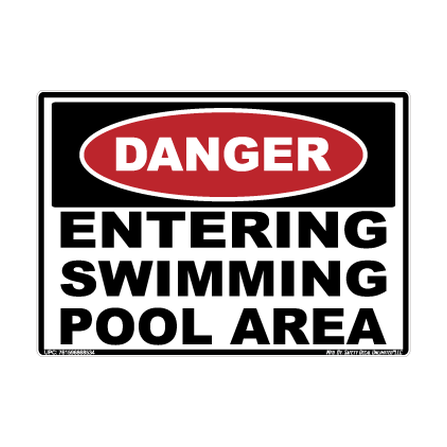 Danger Entering Swimming Pool Safety Sticker Decal