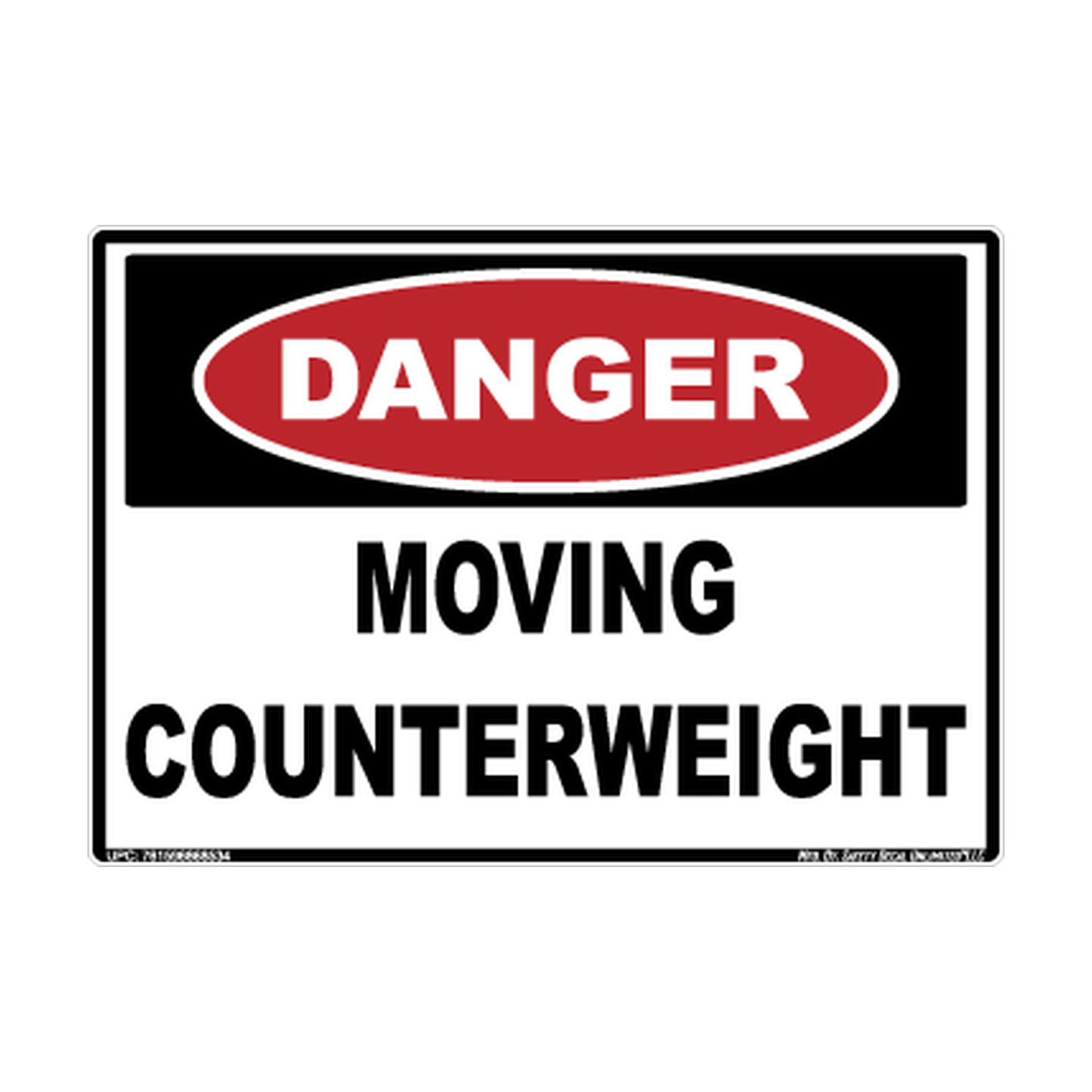 Danger Moving Counterweight Safety Sticker Decal