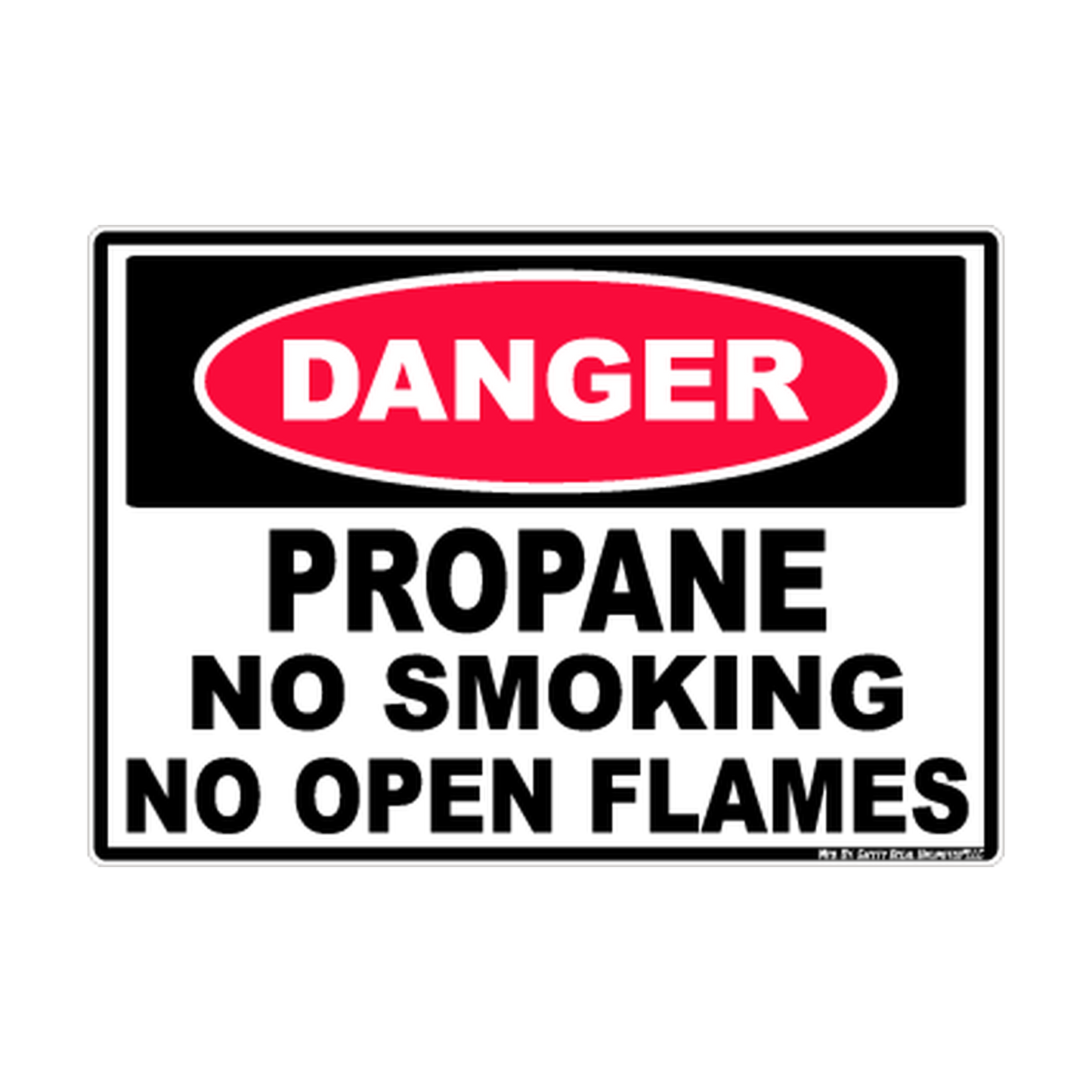 Danger Propane — No Smoking or Open Flames printed safety decal artwork