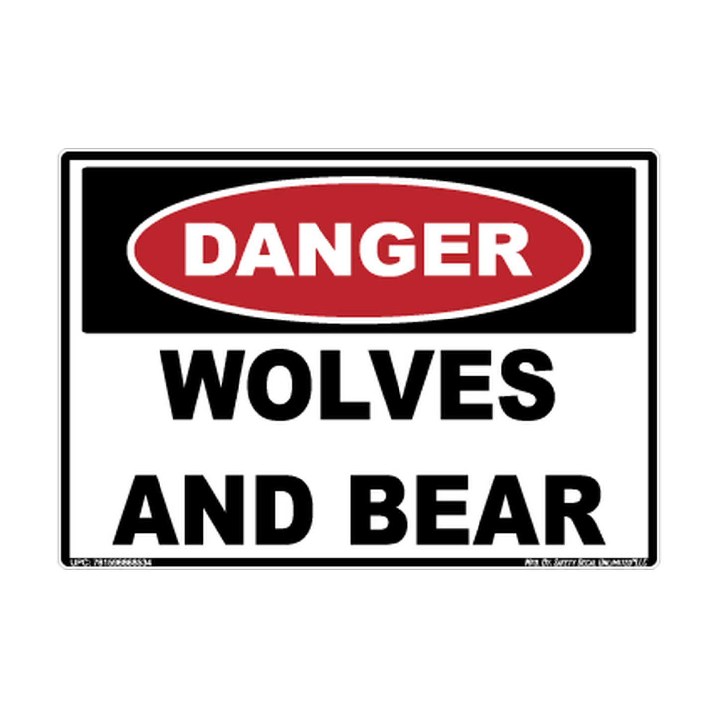 Danger Wolves And Bear Safety Sticker Decal