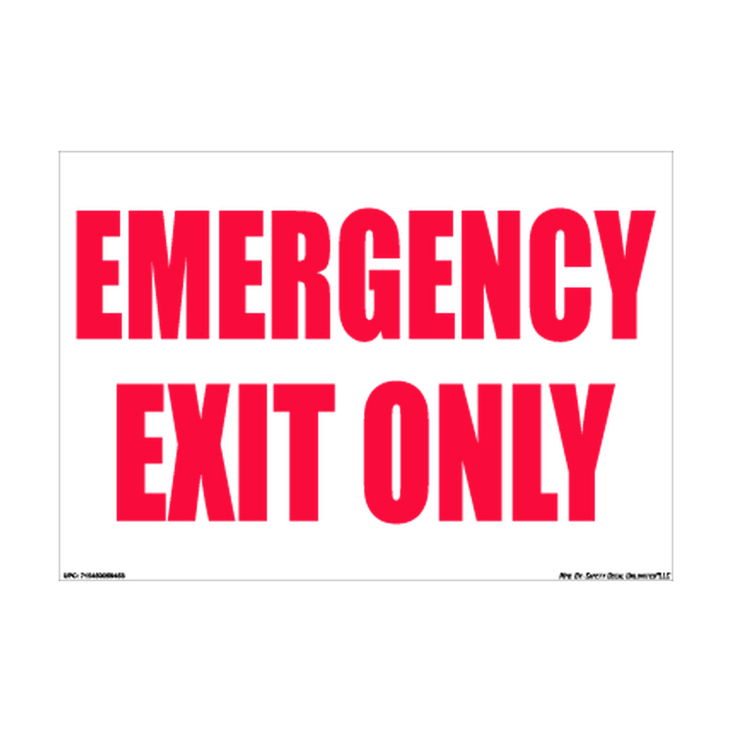 Emergency Exit Only printed safety decal artwork