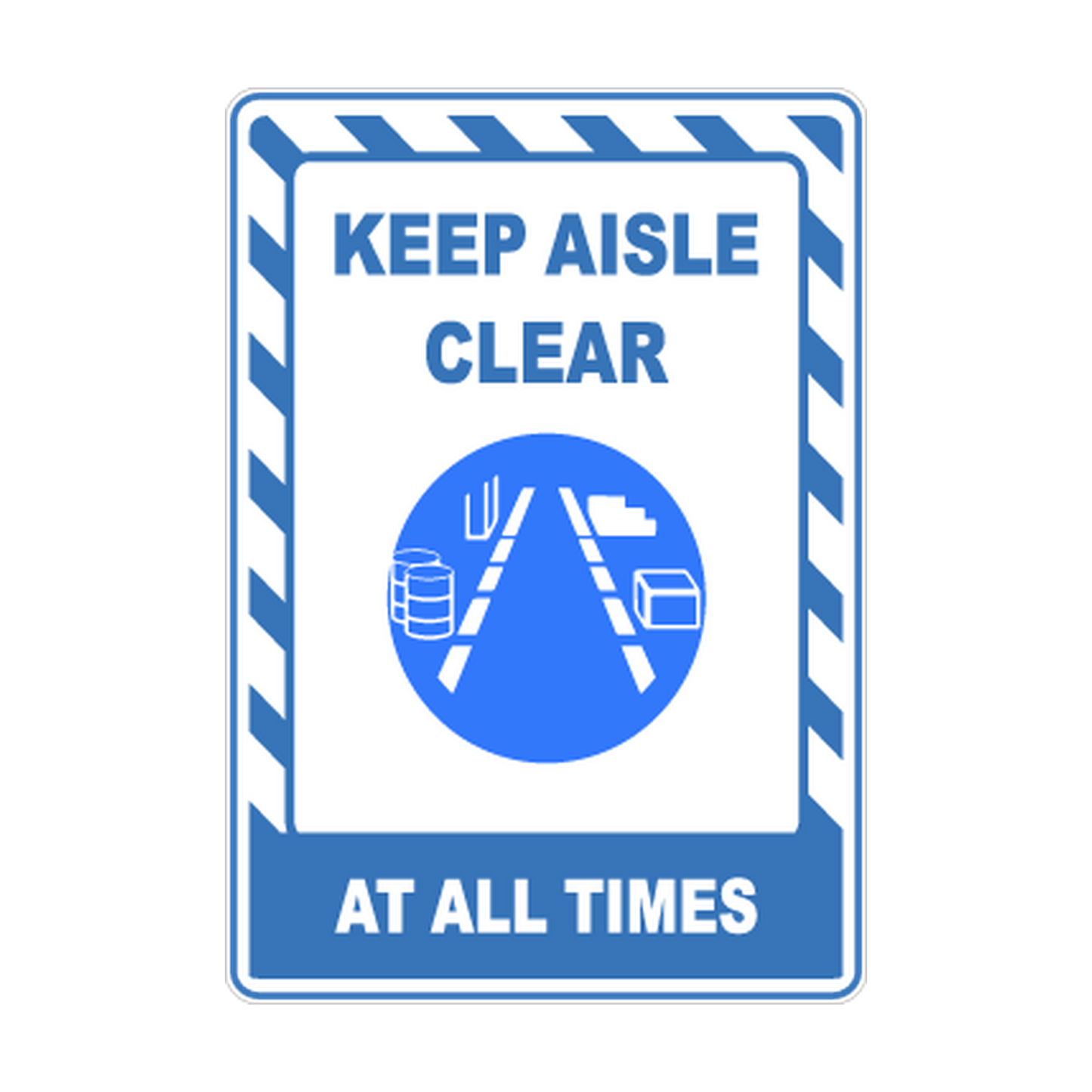 Keep Aisle Clear at All Times printed safety decal artwork