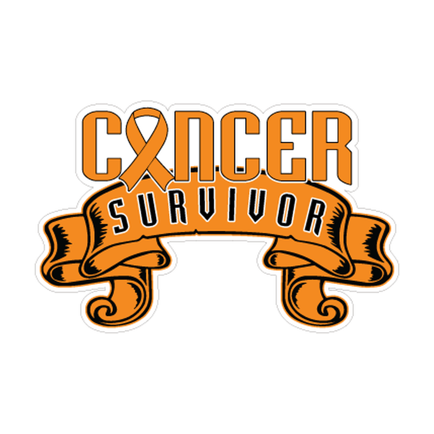 Orange Leukemia Cancer Survivor Ribbon Decal product image