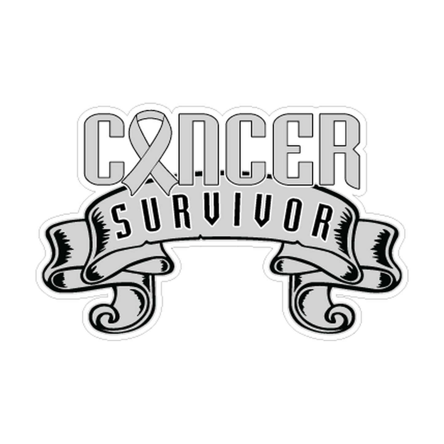 Gray Lung Cancer Survivor Ribbon Decal product image