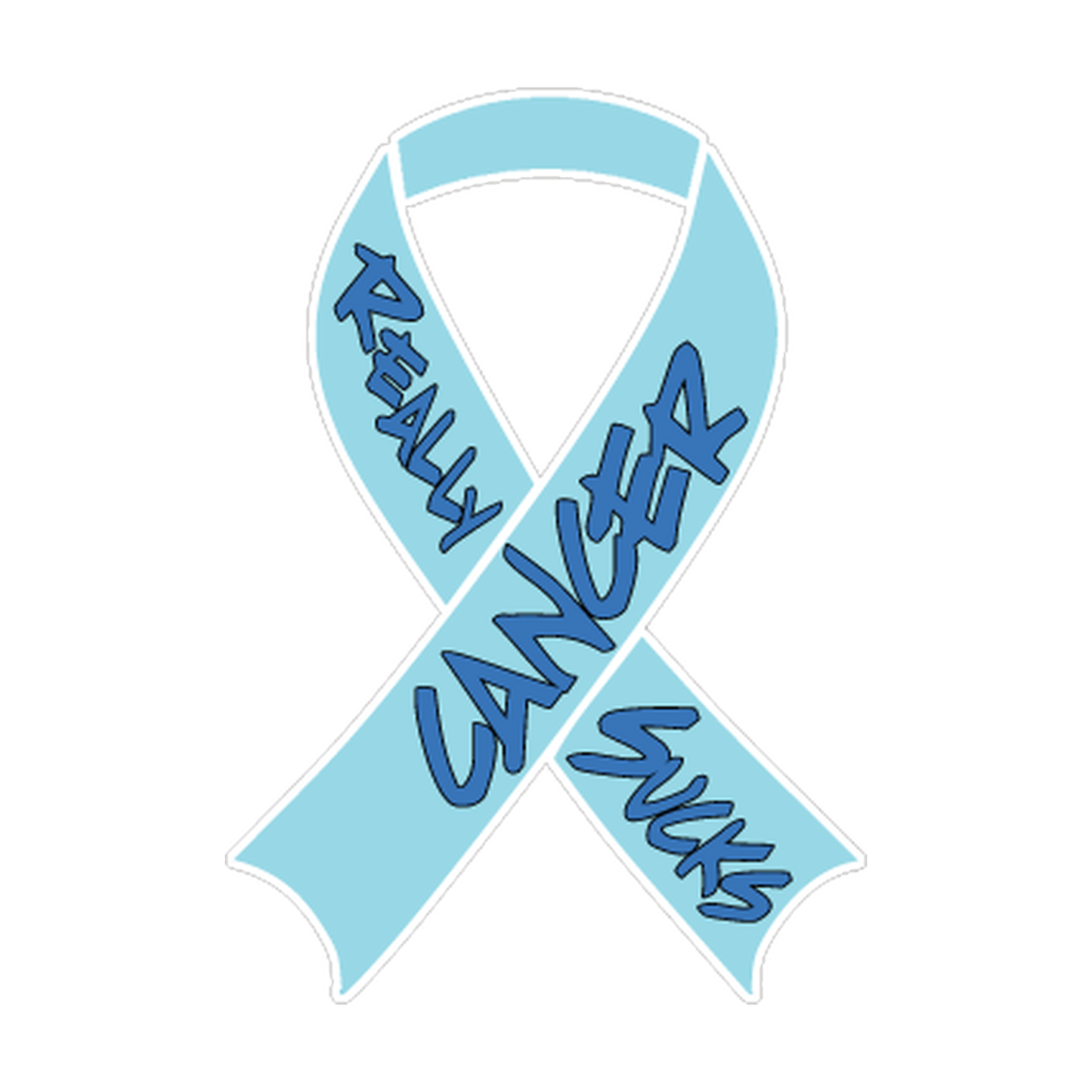 Light Blue Prostate Cancer Really Sucks Ribbon Decal product image