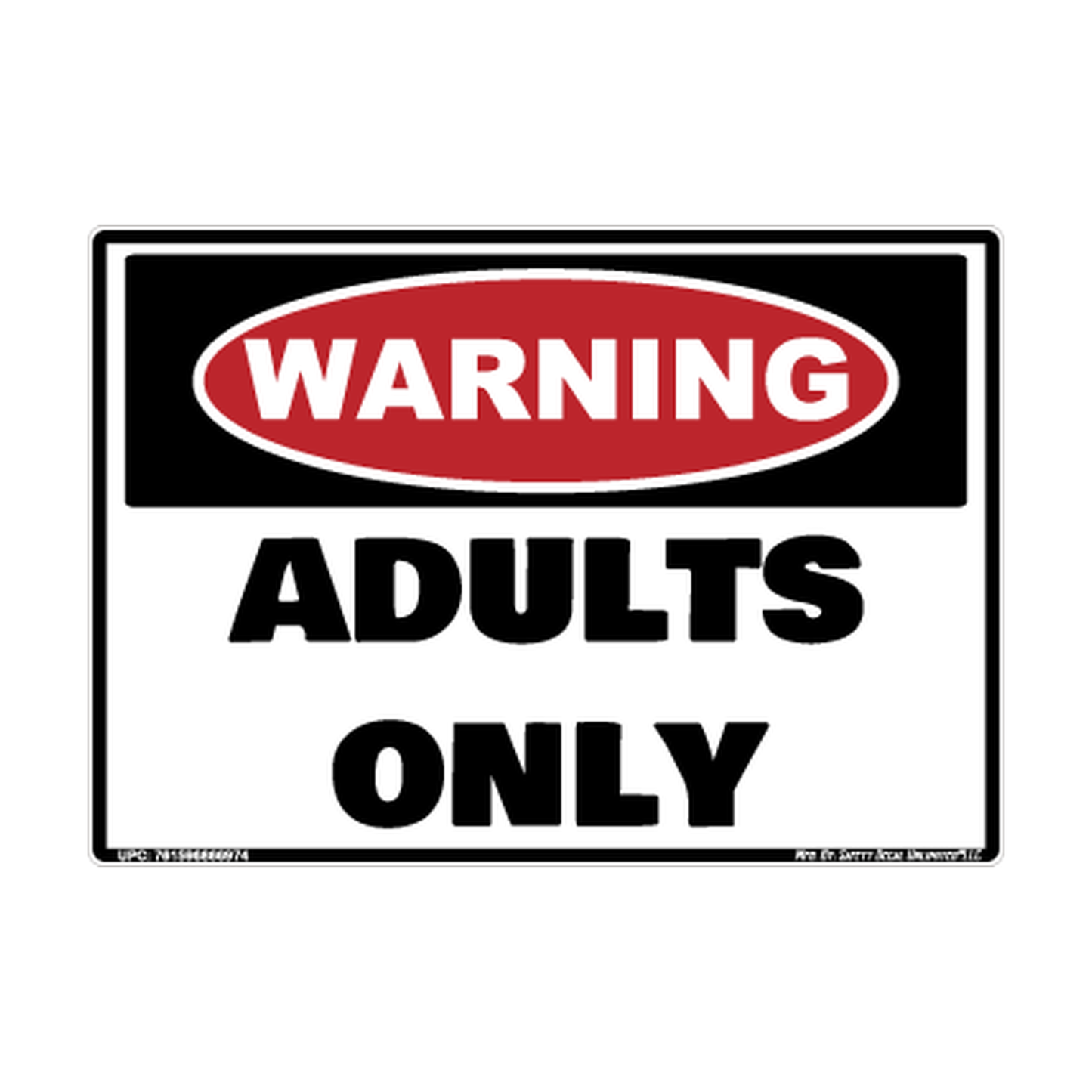 Warning Adults Only Safety Sticker Decal