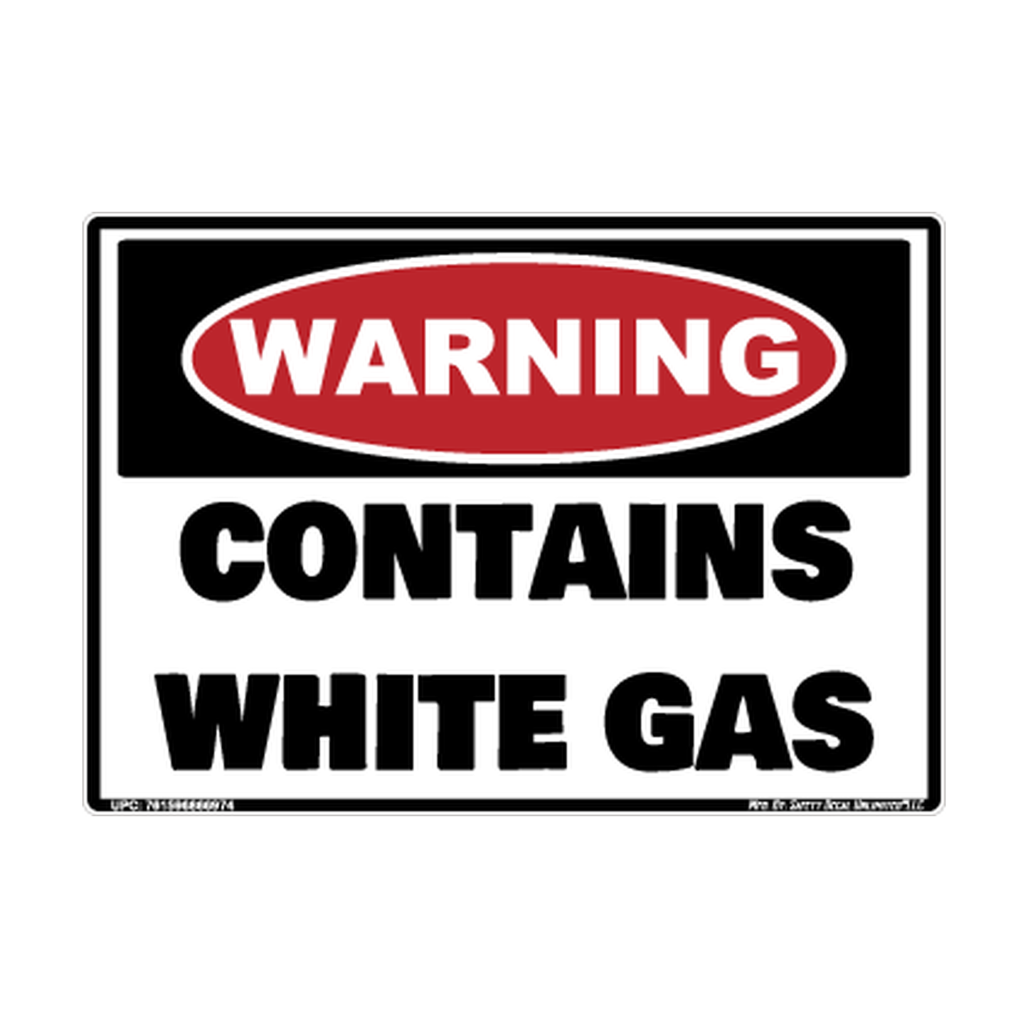 Warning Contains White Gas Safety Sticker Decal