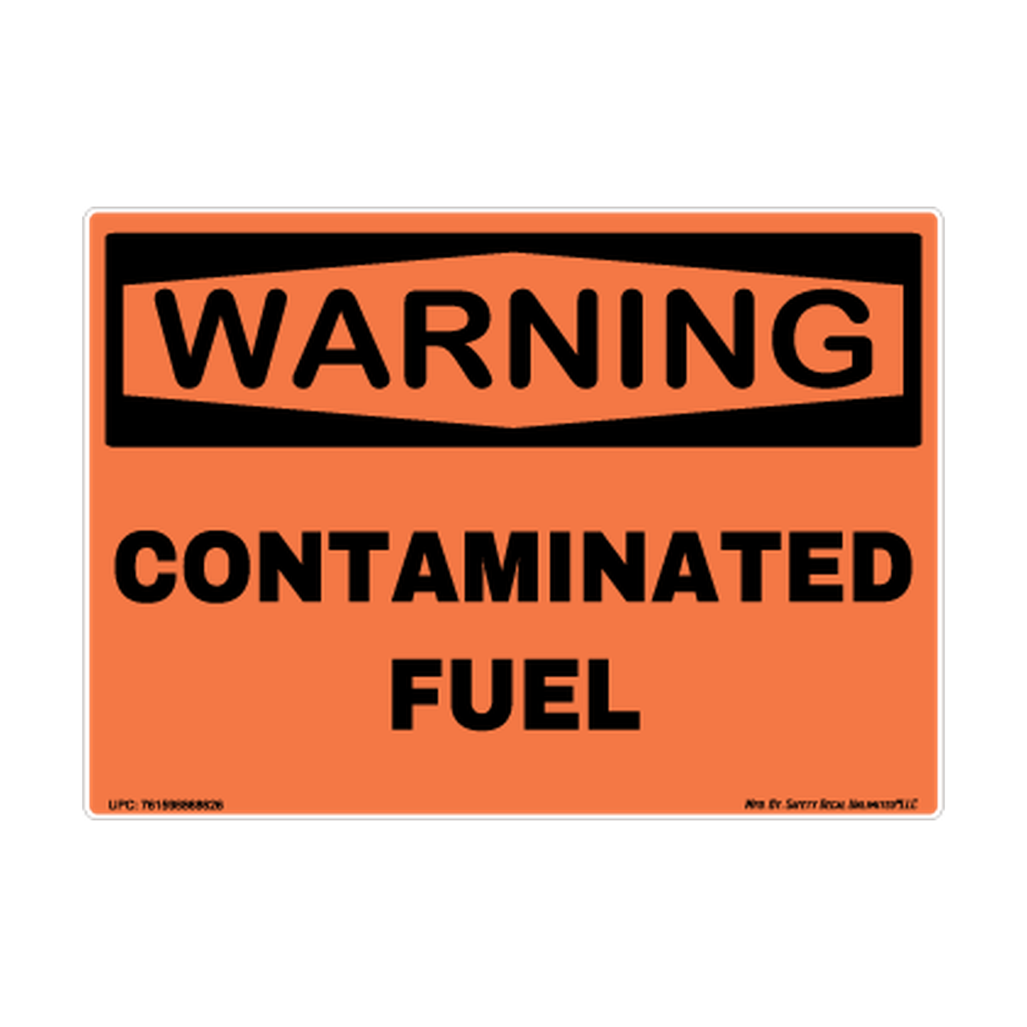 Warning Contaminated Fuel Safety Sticker Decal