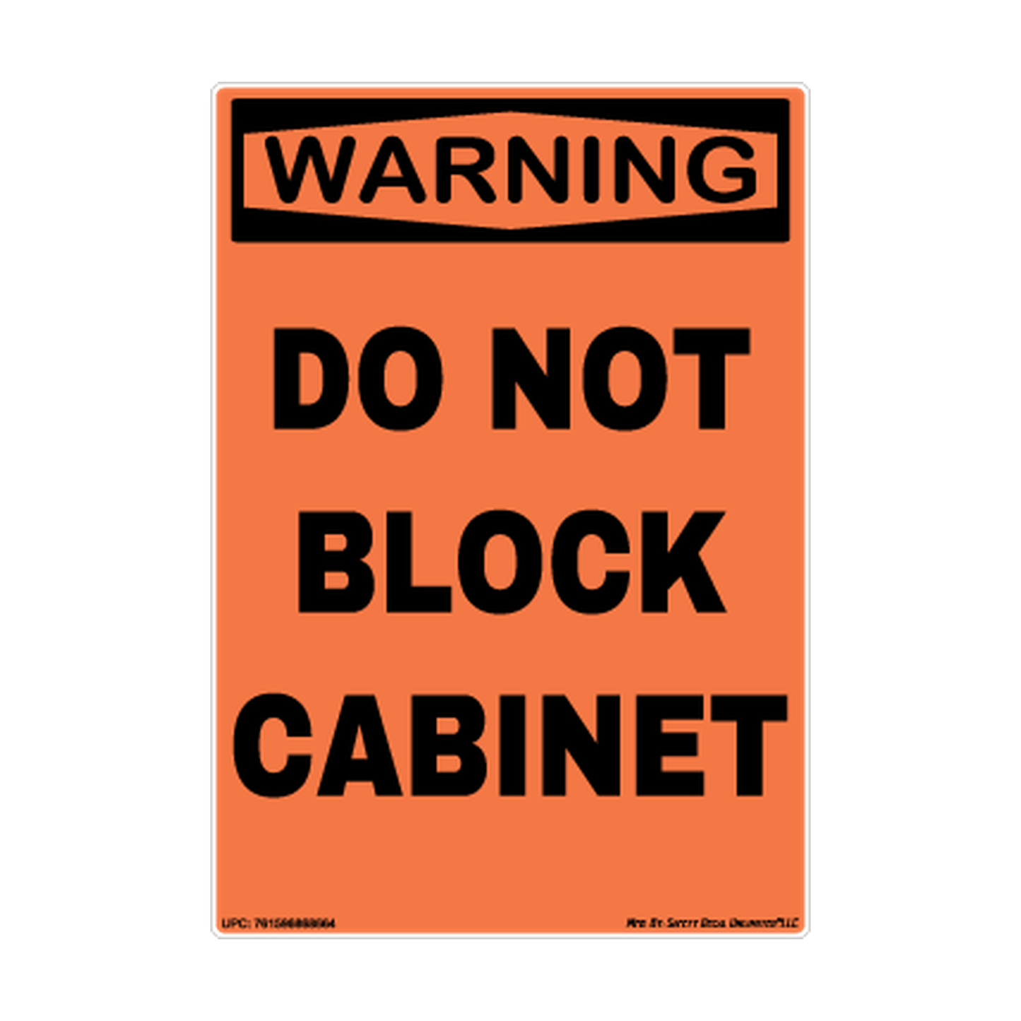 Warning Do Not Block Cabinet Safety Sticker Decal