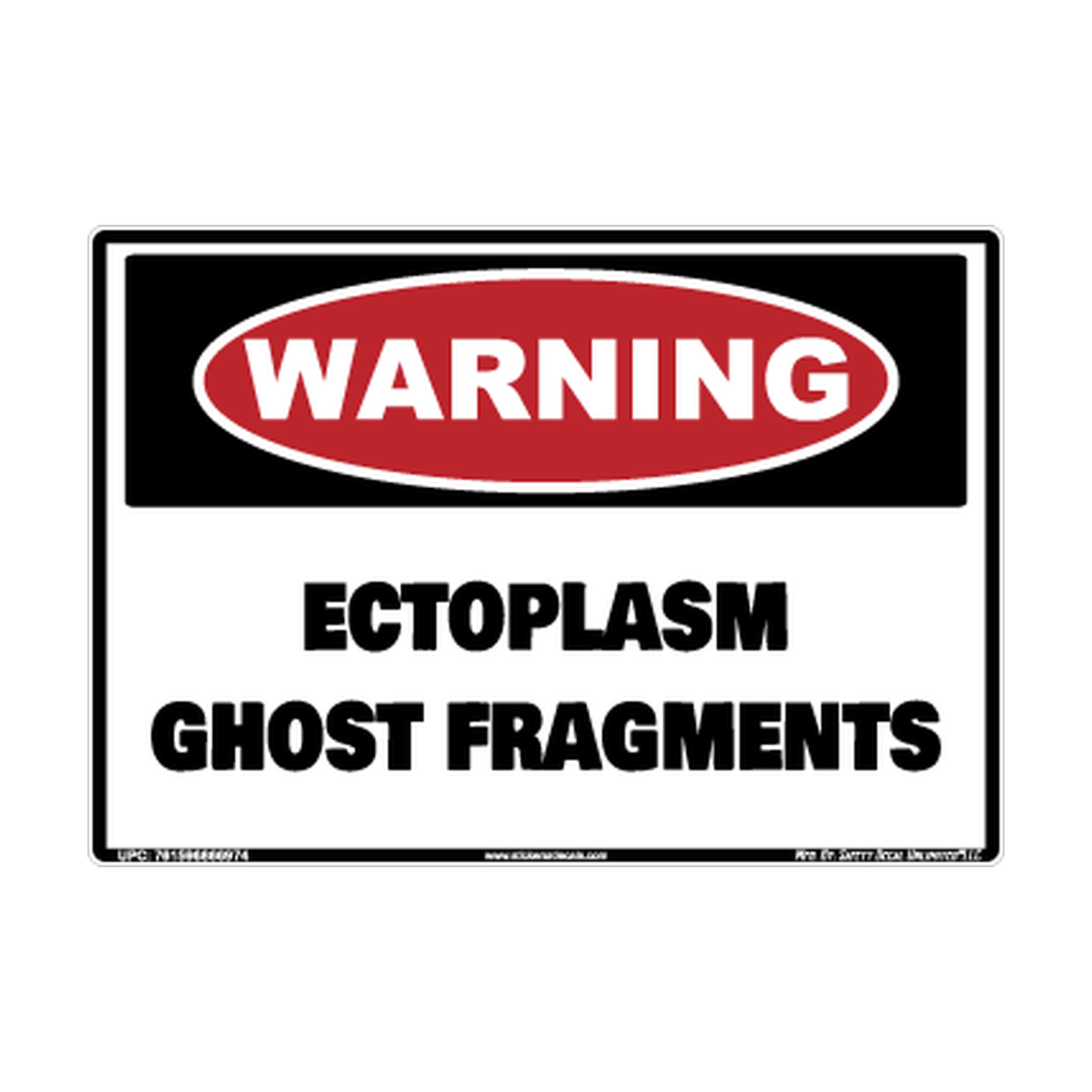 Warning Ectoplasm Ghost Fragments Safety Sticker Decal
