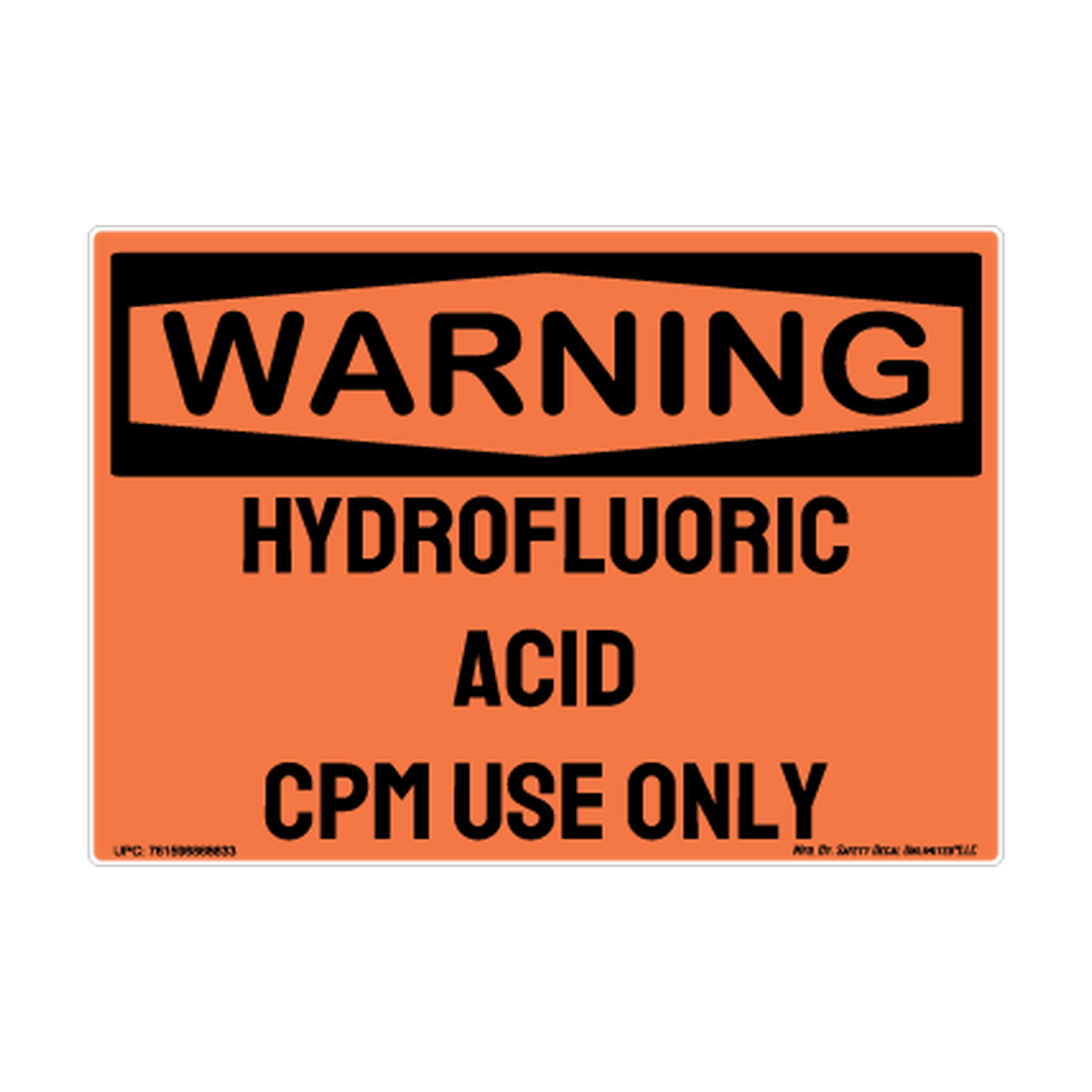 Warning Hydroflouric Acid Safety Sticker Decal