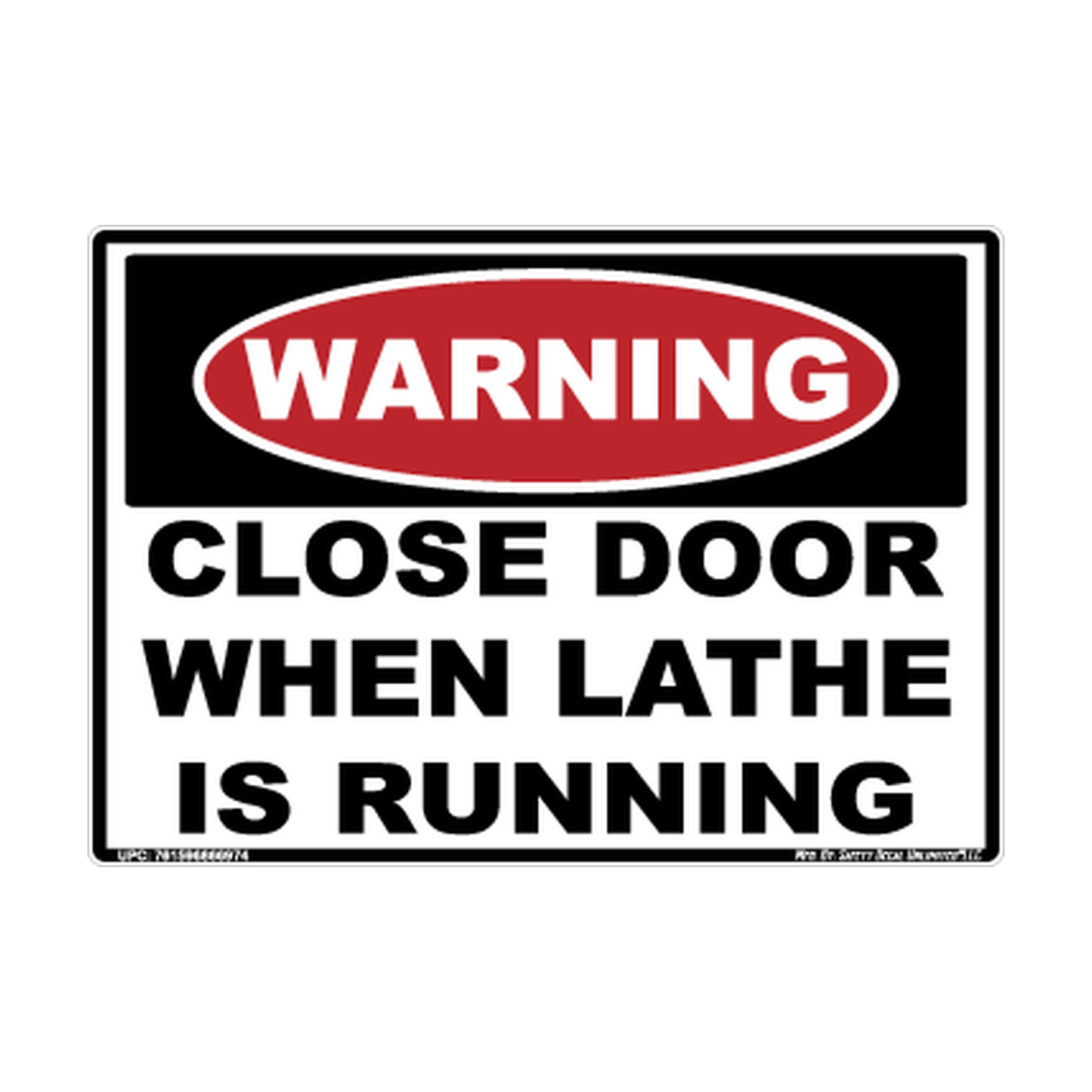 Warning Lathe Running Safety Sticker Decal