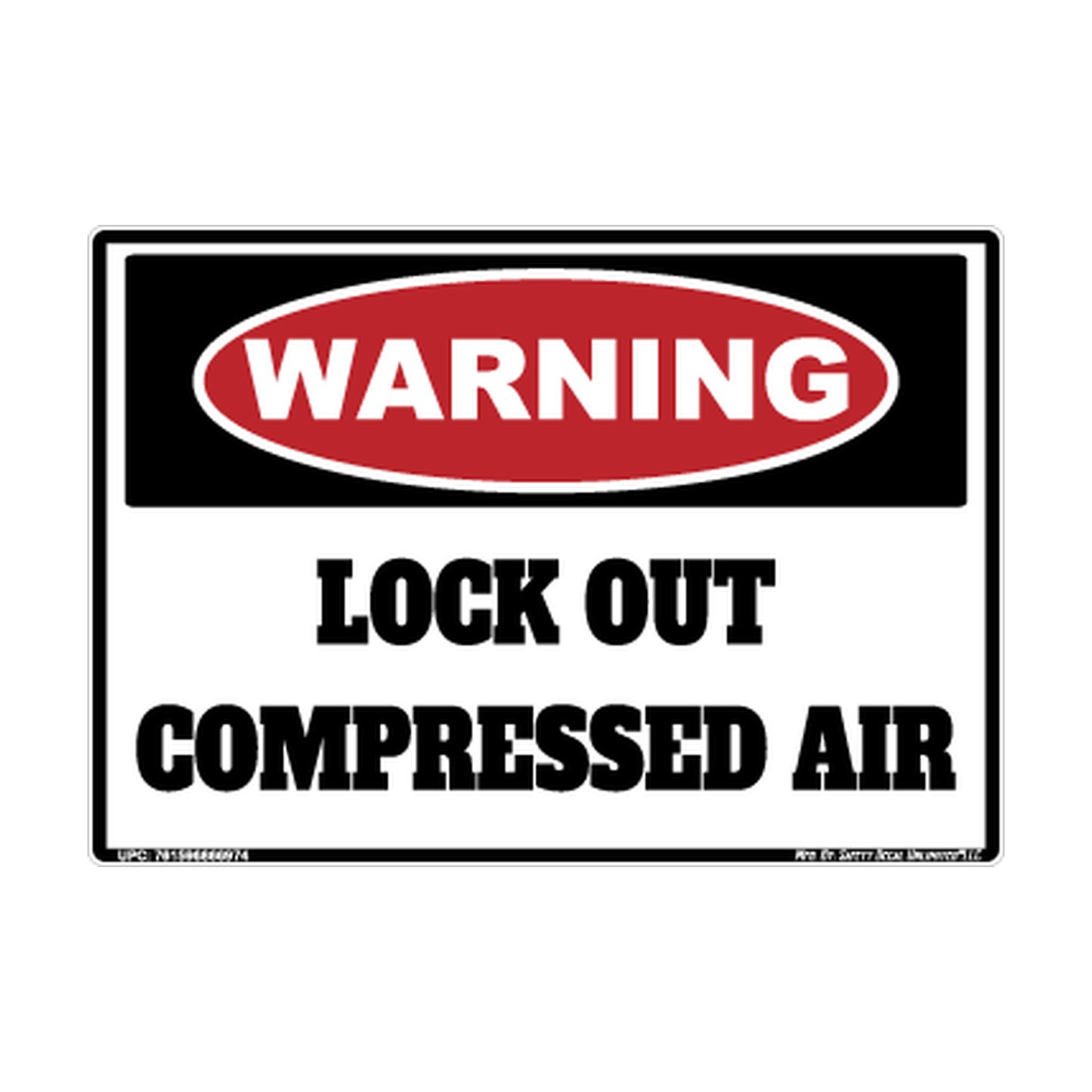 Warning Lock Out Compressed Air Safety Sticker Decal