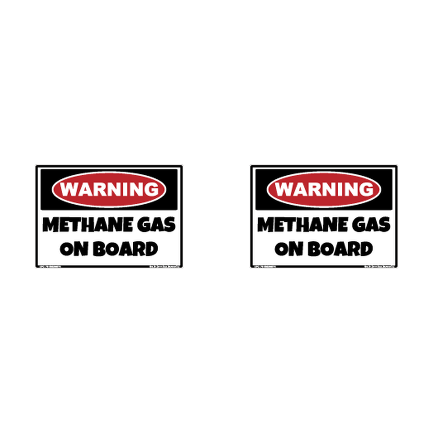Warning Methane Gas On Board Hard Hat Decal 2pk Sticker Decal