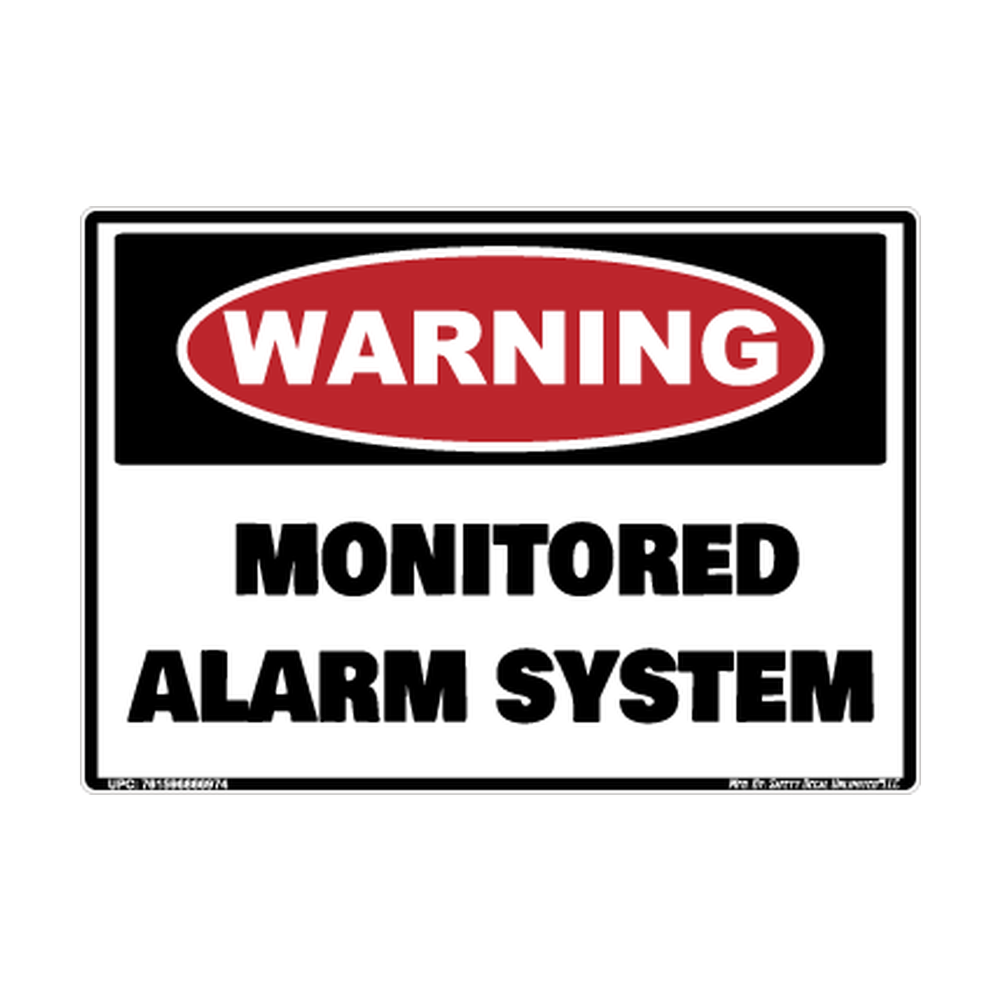 Warning Monitored Alarm System Safety Sticker Decal