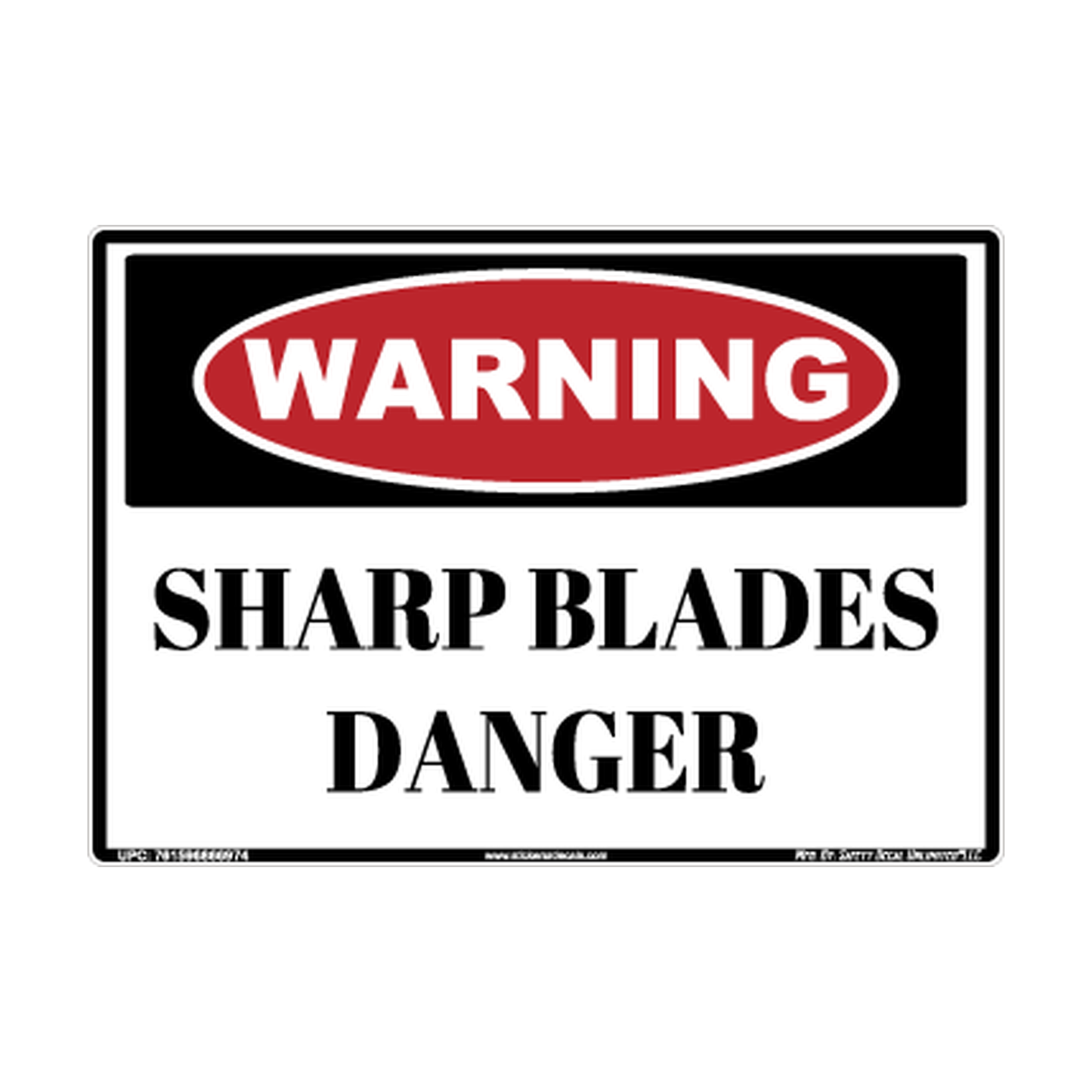 Warning Sharp Blades Danger Safety Sticker Decal
