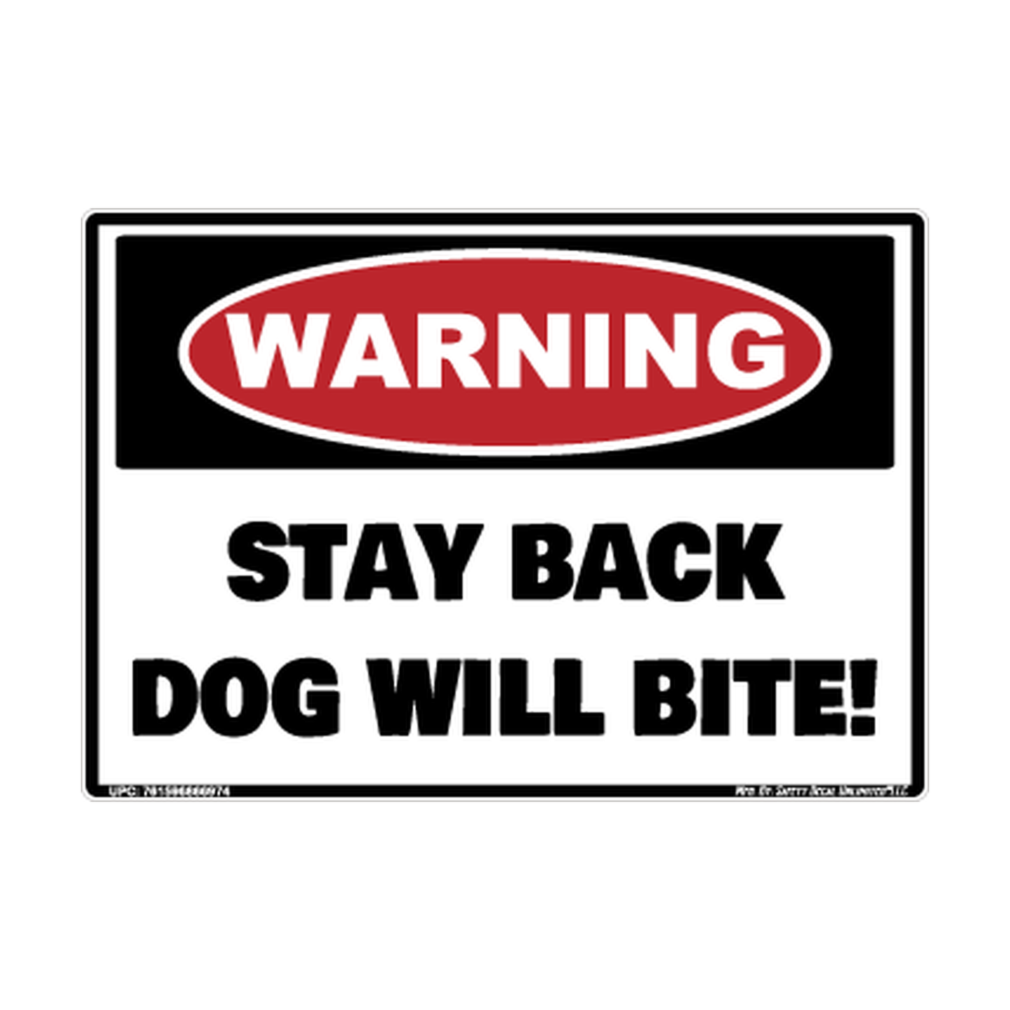 Warning Stay Back Dog Will Bite Safety Sticker Decal