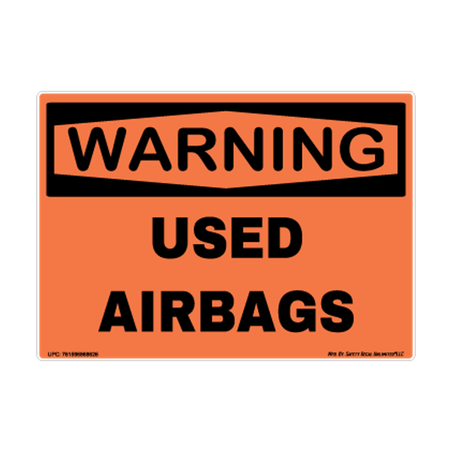 Warning Used Airbags Safety Sticker Decal