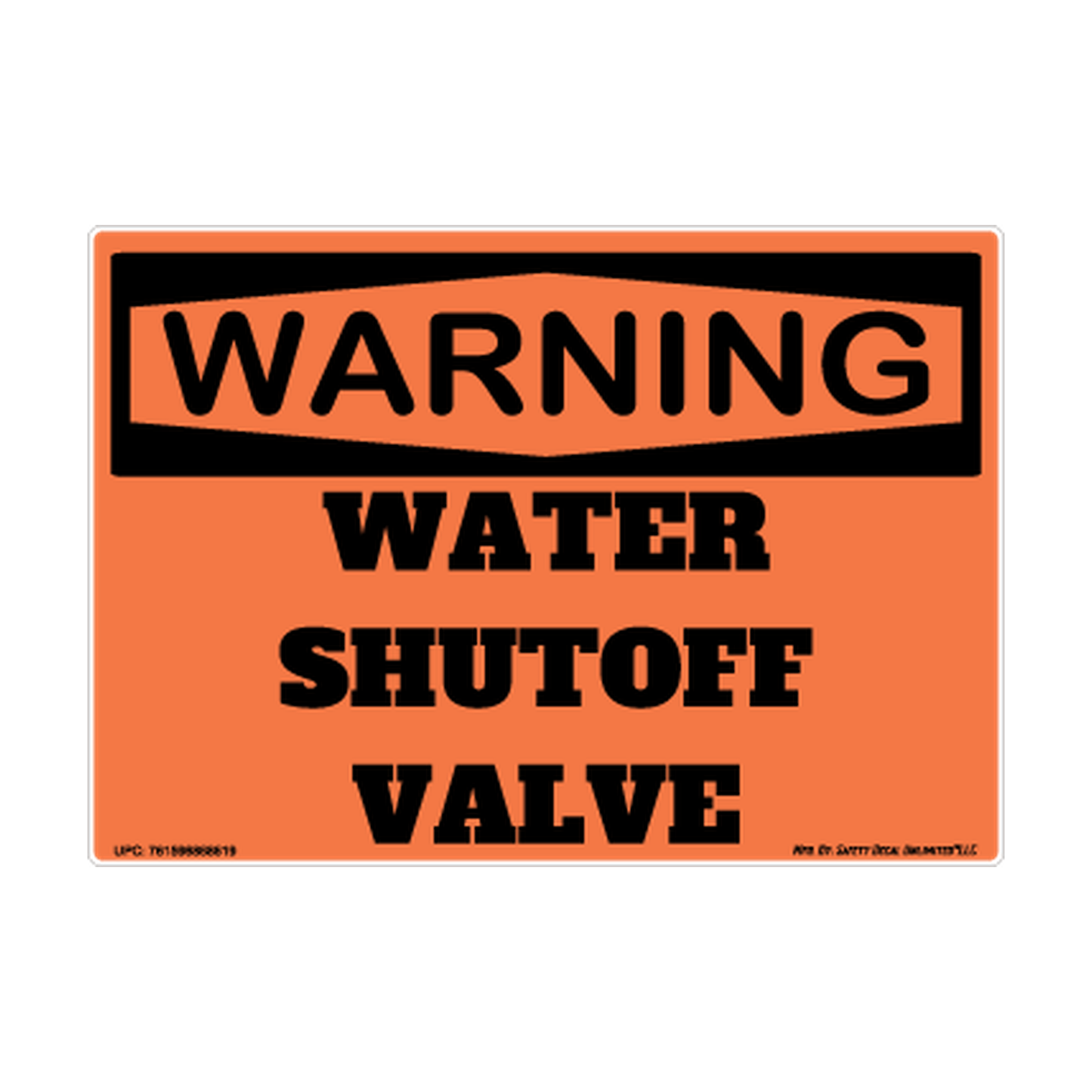 Warning Water Shutoff Valve Safety Sticker Decal