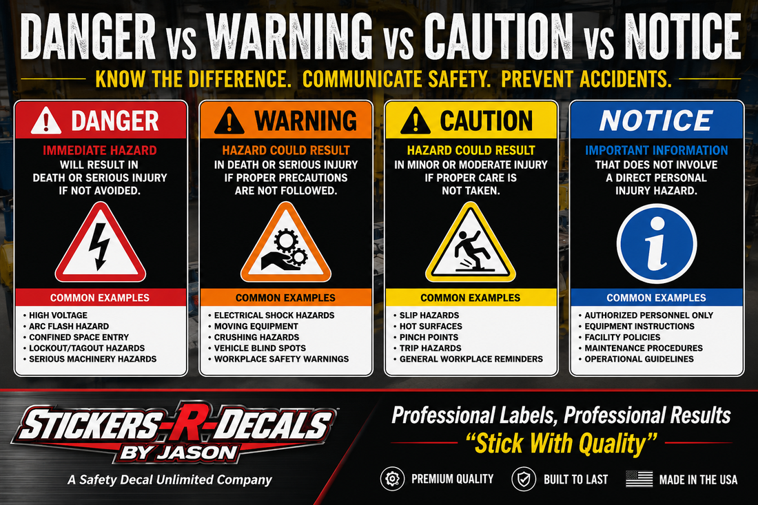Danger vs Warning vs Caution vs Notice Labels: What's the Difference?