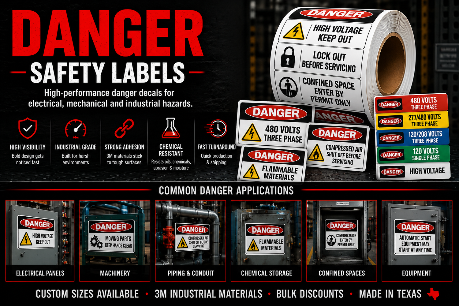danger sticker decals