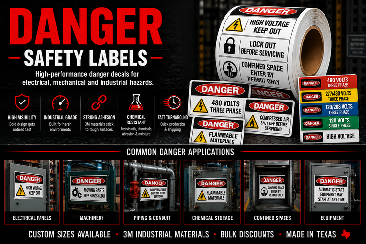 danger sticker decals