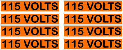 115 Volts Orange/Black Conduit Line Marker Decal - 8-Up Sheet, 3.75 x 0.75 in