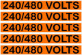 240/480 Volts Conduit Line Marker Sticker Decals – Orange/Black Electrical Warning Labels for EMT, Conduit & Piping – Durable 3M Vinyl from Stickers-R-Decals by Jason 5 Label Packs