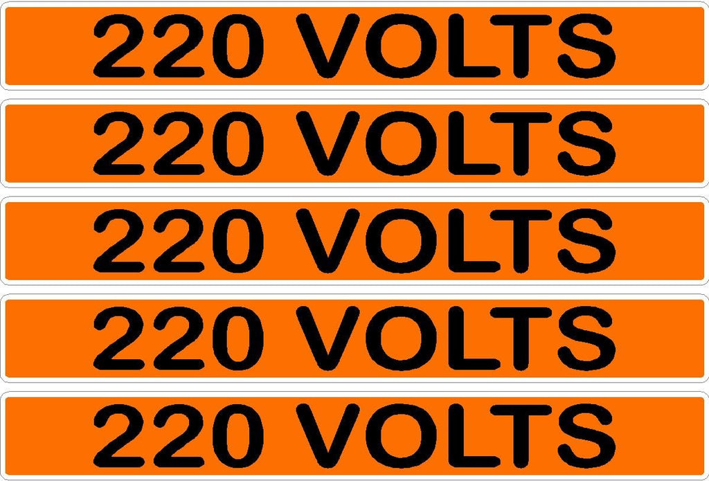 220 Volts Conduit Line Marker Sticker Decals – Orange/Black Electrical Warning Labels for EMT, Conduit & Piping – Durable 3M Vinyl from Stickers-R-Decals by Jason 5 Label Packs