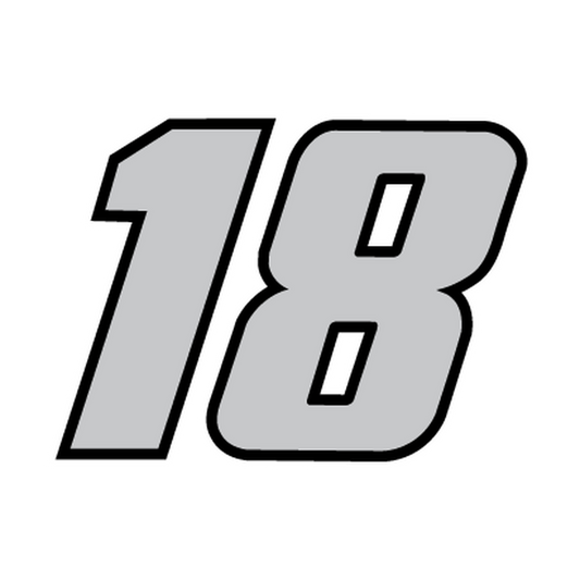 Racing Number 18 — Gray & Black Printed decal artwork